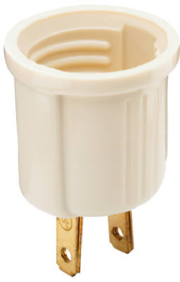 Pass & Seymour Edison Socket Adapter, 125V, 660W, Ivory