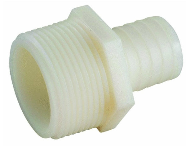 Anderson Metals 53701-0604 Nylon Hose Barb, 3/8" x 1/4" MPT