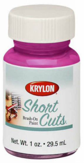 Krylon SCB011 Short Cuts Brush On Enamel Paint, 1 Oz, Gloss Hot Pink