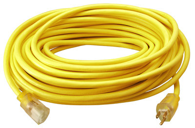 Master Electrician 02587ME Round Extension Cord, 12/3 SJTW-A, 15A, 25', Yellow