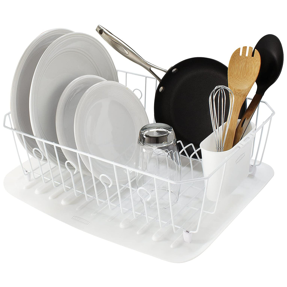 Rubbermaid Home 6032-AR-WHT Dish Drainer 6032 White: Dish Drainers & Drain  Boards (071691013822-1)