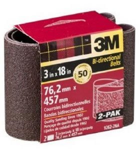 3M 9262NA-2 Heavy Duty Resin Bond Power Sanding Belt, 3" x 18", 50 Grit, 2-Pack