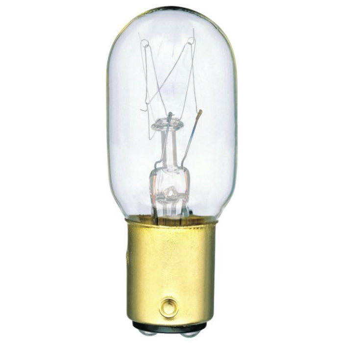 15W - 120V T7 Clear Tubular BA15D Base Bulb.