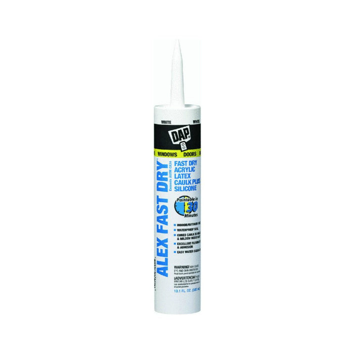 Dap® 18425 Alex Fast Dry® Acrylic Latex Caulk Plus Silicone, 10.1 Oz, White