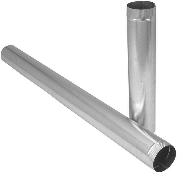 Imperial GV1816 Galvanized Furnace Pipe, 24 Gauge, 4" x 24"