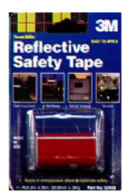 3M 03459 Scotchlite Reflective Safety Tape, 2" x 36", Red