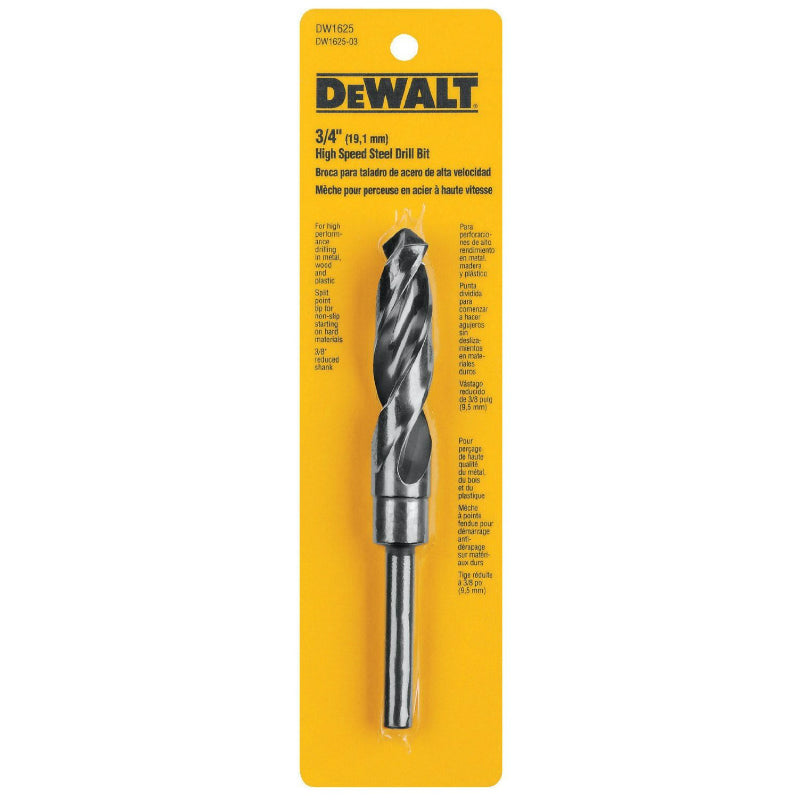 DeWalt® DW1625 High Speed Split Point Drill Bit, 3/4" Dia, 3/8" Shank