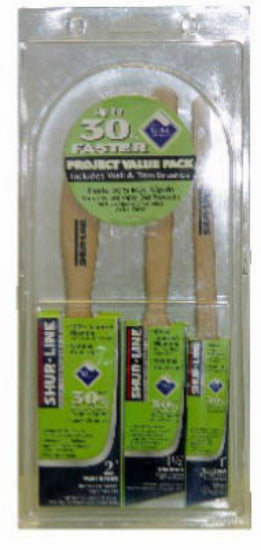 Shur-Line 55539 Teflon Poly Brushes, Assorted, 3-Pack