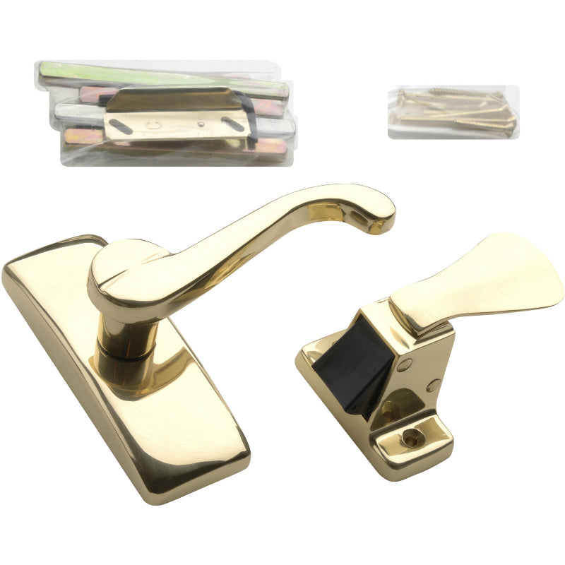 Wright Products™ VGL025-555 Georgian Storm Lever Latch, Polish Brass Finish