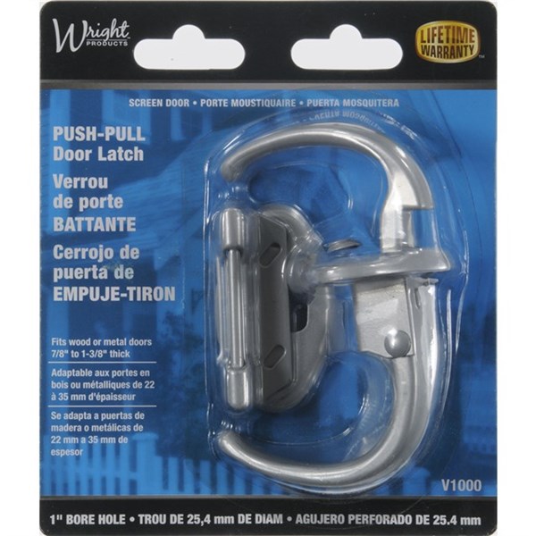 Wright Products™ V1000 Push Pull Screen Door Latch, Aluminum Finish