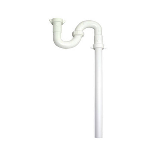 Master Plumber 823-658 Plastic Lavatory Floor Drain S Trap, White