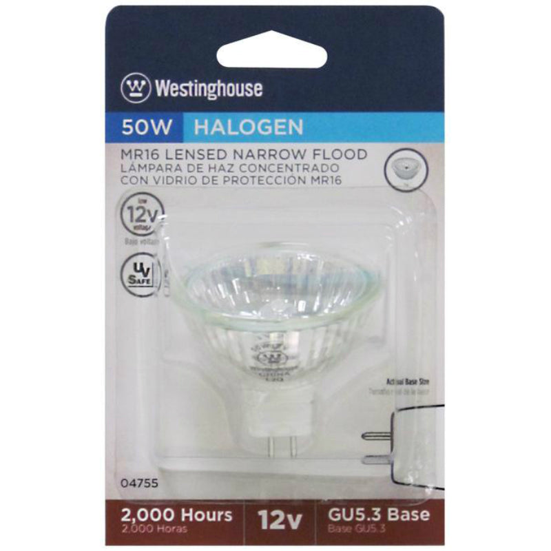 Westinghouse 04755 Narrow Flood Quartz Halogen Light Bulb, 50W, 12V