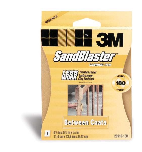 3M 20916-180 SandBlaster Between Coats Sanding Pad, Fine 180-Grit, Gold