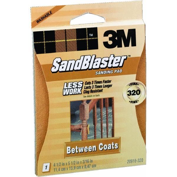 3M 20916-320 SandBlaster Between Coats Sanding Pad, Fine 320-Grit, Gold