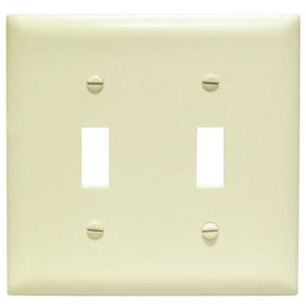 Pass & Seymour TradeMaster 2-Toggle Wall Plate, 2 Gang, Ivory