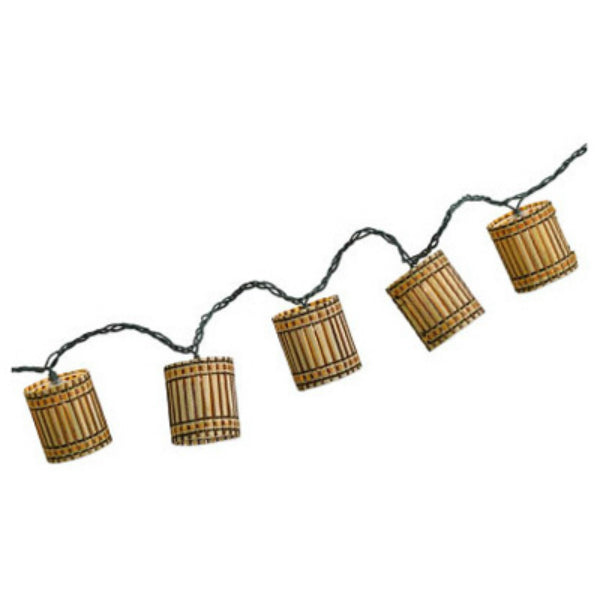 Four Seasons AC-156-7-FS Bamboo Cylinder Shape 10-Light Set, Natural & Brown