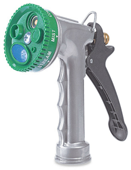 Green Thumb 20439GT Metal Body Nozzle, 5 Position Dial with 7 Spray Patterns