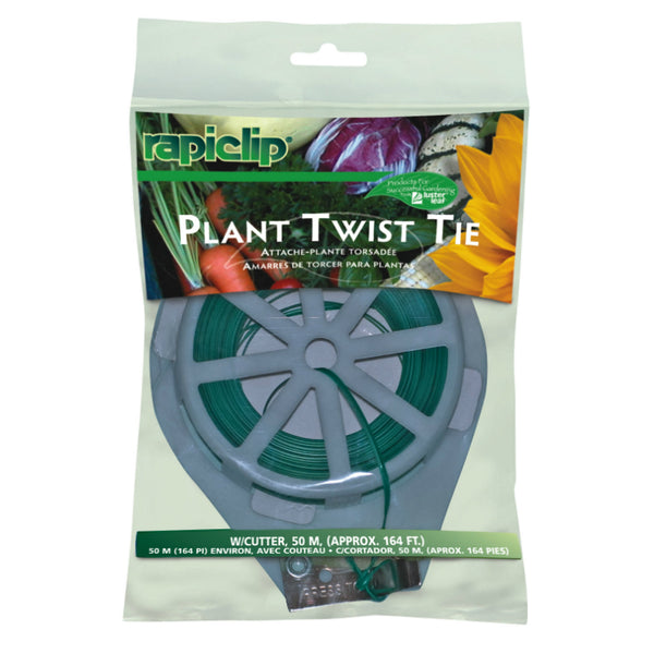 Luster Leaf® 846 Rapiclip® Plant Twist Tie with Cutter, Green, 0.04 x 160'