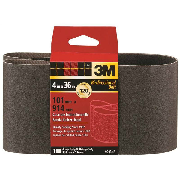 3M 9293NA Heavy Duty Resin Bond Power Sanding Belt, 4" x 36", Fine 120-Grit