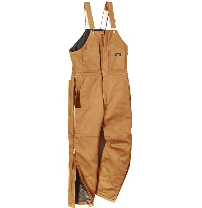 Dickies TB839BD2XLT Men's Tall Fit Duck Insulated Bib Overalls, 2XL, Brown