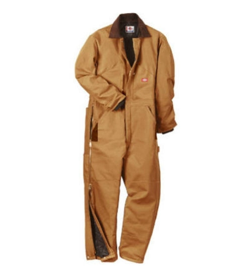 Dickies TV239BDXLT Men's Tall Fit Duck Insulated Coveralls, Extra Large, Brown