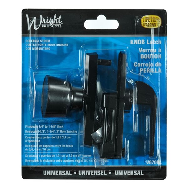 Wright Products™ V670BL Universal Tulip Knob Latch, Black Finish