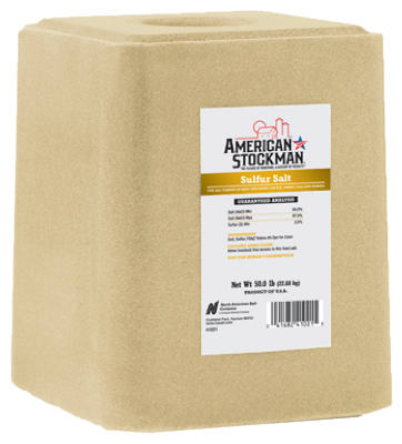 American Stockman 41021 Sulphur Block Ag Salt, 50 lb