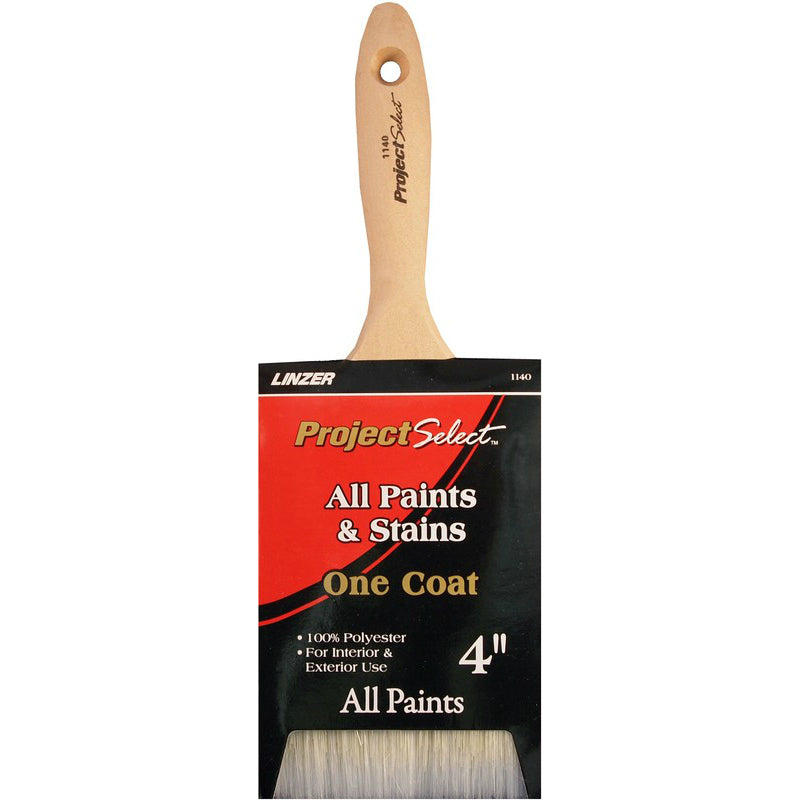 Linzer 1140-4 Project Select Polyester Paint & Stain Varnish Brush, 4"