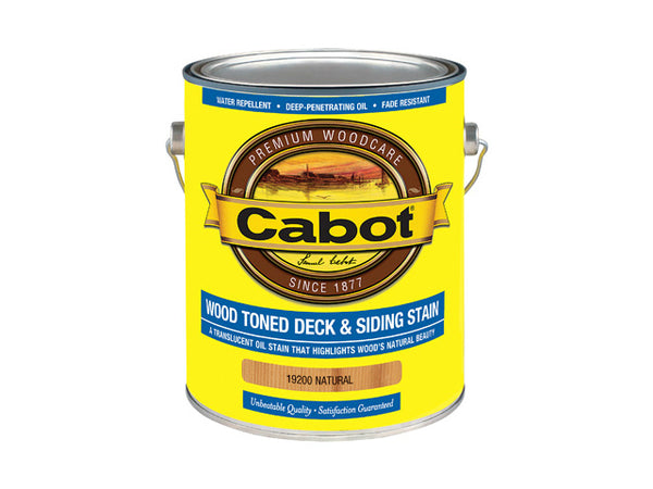 Cabot® 19200-07 Wood Toned Deck & Siding Stain, Natural, 1 Gallon