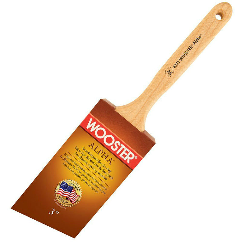 Wooster® 4231-3 Alpha™ Synthetic Blend Firm Angle Sash Paint Brush, 3", 11/16"