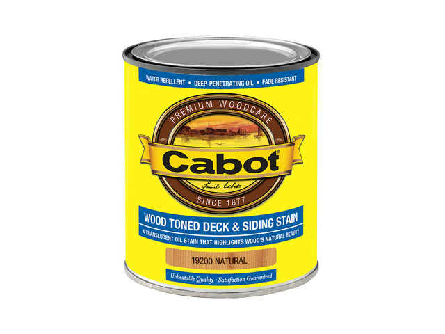 Cabot® 19200-05 Wood Toned Deck & Siding Stain, Natural, 1 Qt