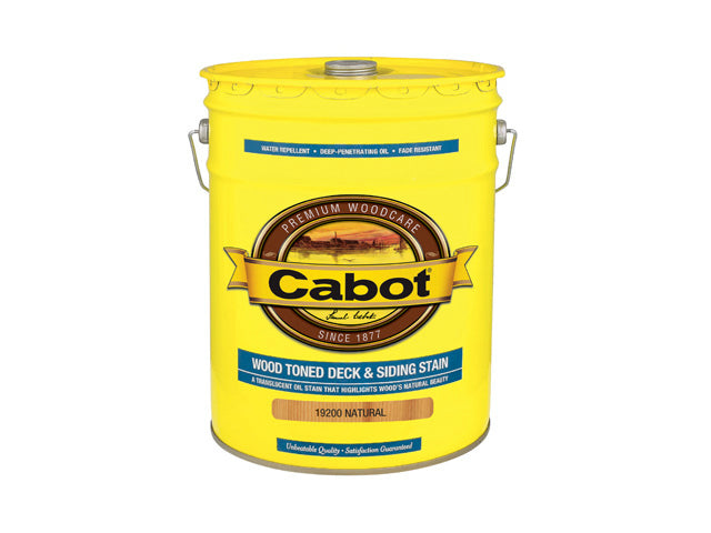 Cabot® 19200-08 Wood Toned Deck & Siding Stain, Natural, 5 Gallon