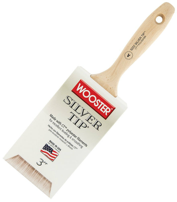 Wooster® 5222-3 Silver Tip® Varnish Paint Brush, 3", Birch Hardwood Handle