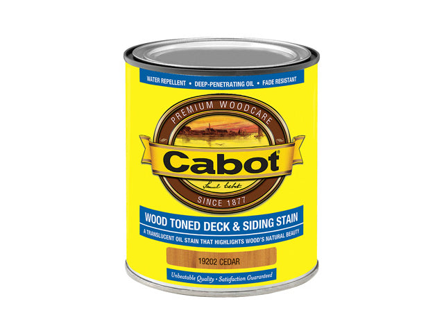 Cabot® 19202-05 Wood Toned Deck & Siding Stain, Cedar, 1 Qt