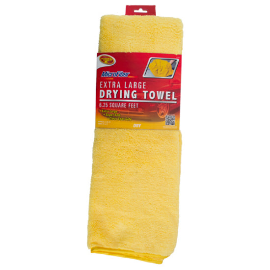 Detailer's Choice® 3-5158 Microfiber Plush Drying Towel, XL, 6.25 Sq.ft., Yellow