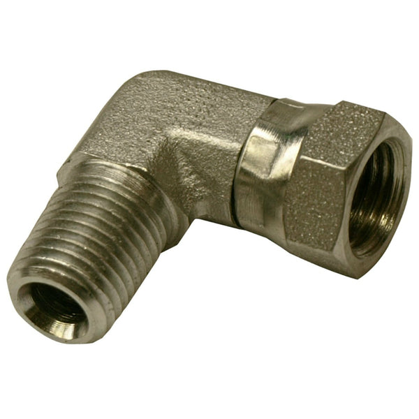 Apache 39005000 90-Degree Hydraulic Hose Adapter, 1/4" MP x 1/4" FP Swivel