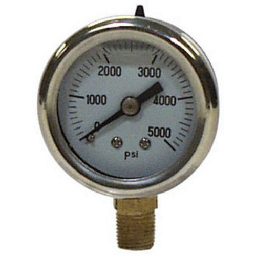 Apache 99019120 Stainless Steel Glycerin Pressure Gauge, 2.5", 5000 PSI