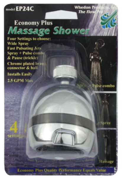 Whedon EP24C Economy Plus Massage Shower Head, Chrome