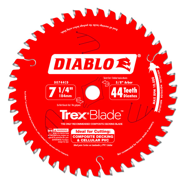 Diablo D0744CD Composite Decking Blade, 7-1/4" x 44 Tooth