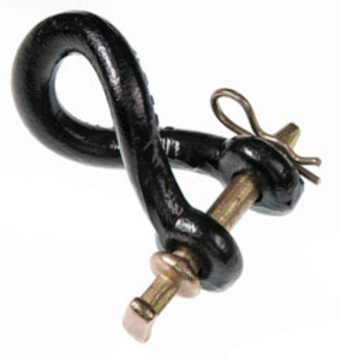 Double HH 24026 Black Painted Twisted Clevis with Pin & Clip, 7/8" x 3-7/8"