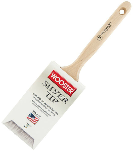 Wooster® 5220-3 Silver Tip® Flat Sash Brush, 3", Birch Hardwood Handle