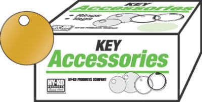 Hy-Ko KB148 Large Round Key Tag, 1-3/8", Brass, 100-Pack