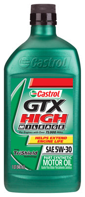 Castrol 06440 GTX High Mileage Motor Oil, 1 Qt