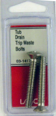 Lasco 03-1417 Bathtub Overflow Face Plate Screw, Chrome, 2-Pack