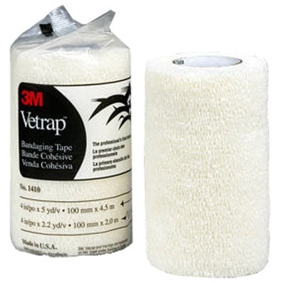 3M 1410W Vetrap™ Bandaging Tape, 4" x 5 Yd, White