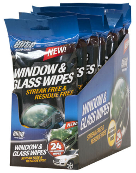 Elite Auto Care™ 8910 Window & Glass Wipes, 24-Pack