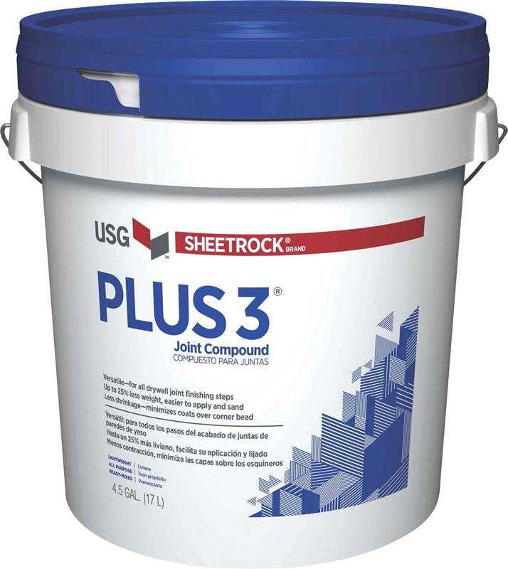 Sheetrock 381466 Plus 3 Lightweight Ready-Mix Joint Compound, 4.5 Gallon