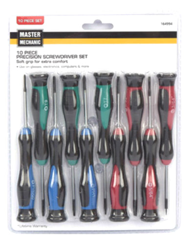 Master Mechanic 164994 Precision Screwdriver Set, 10-Piece