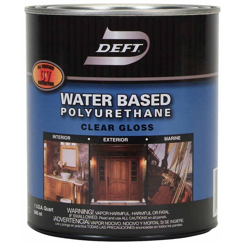 Deft DFT257/04-XCP4 Waterborne Wood Finish Gloss Clear Water-Based 1 qt  Clear - pack of 4
