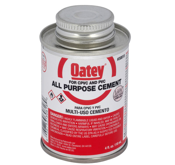 Oatey® 30818 All Purpose Solvent Cement, 4 Oz, Clear